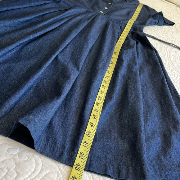 Talbots Cotton Shirtdress Denim Blue Women’s 8 Short Sleeves Western Classic - Picture 14 of 16